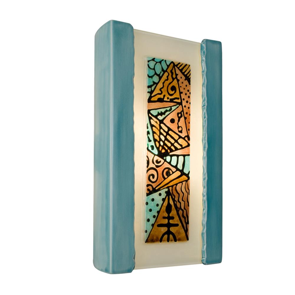 A19 Lighting- RE103-TC-TQ  - Abstract Wall Sconce Teal Crackle and Turquoise in Teal Crackle and Turquoise